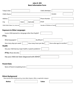 John D. SES Basic Information Form Exposure to Other Languages