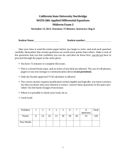 Applied Differential Equations Midterm Exam 2