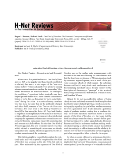 One Kind of Freedom : Reconstructed and Reconsidered - H-Net