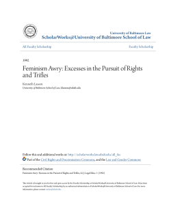 Feminism Awry: Excesses in the Pursuit of Rights