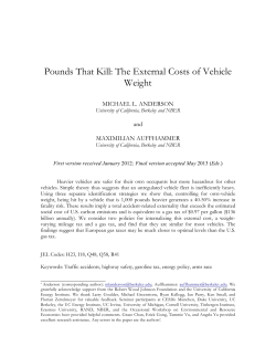 Pounds That Kill: The External Costs Of Vehicle Weight