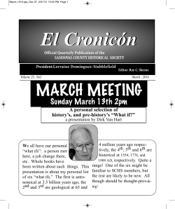 March 2016 El Cronic&oacute;n - Sandoval County Historical Society