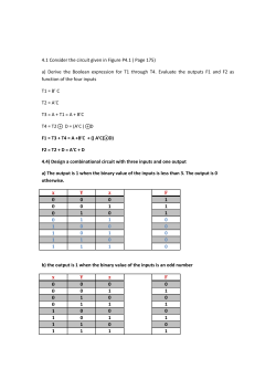 a) Derive the Boolean expression for T1 through T4. Evaluate the