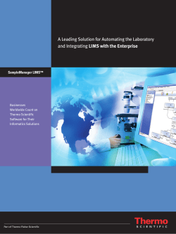 SampleManager LIMS - Thermo Fisher Scientific