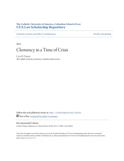 Clemency in a Time of Crisis - CUA Law Scholarship Repository
