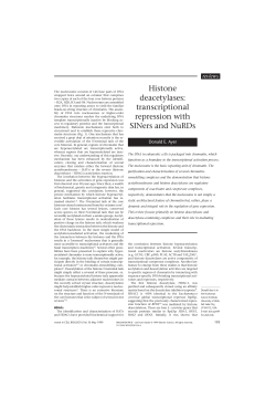 Histone deacetylases - University of Utah Health Care