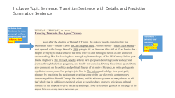 Inclusive Topic Sentence` Transition Sentence with