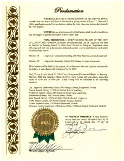 Election Proclamation for the Longwood 2016