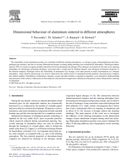 Dimensional behaviour of aluminium sintered in