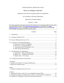 Review of Contingent Credit Lines