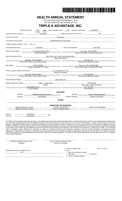 11152 TRIPLE-S ADVANTAGE, INC. Original Filing March Original