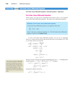 First-Order Linear Differential Equations