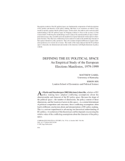 DEFINING THE EU POLITICAL SPACE An Empirical Study of