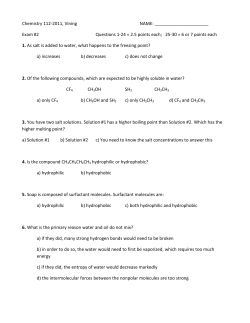 Chemistry 112-2011, Vining NAME: Exam #2 Questions 1