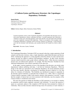 A Uniform Syntax and Discourse Structure: the Copenhagen