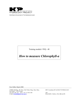 How to measure Chlorophyll-a