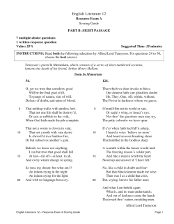 English Literature 12 Resource Exam A Scoring Guide