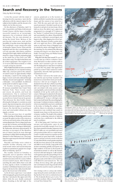 Search and Recovery in the Tetons