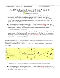 4.6.1 Definitions for Perspectivity and Projectivity