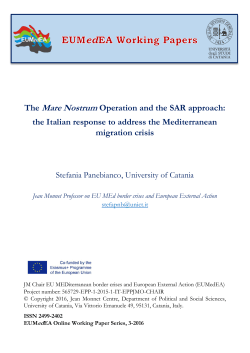 The Mare Nostrum Operation and the SAR approach: the Italian