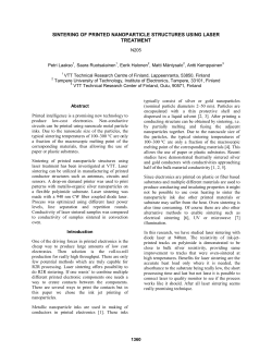 sintering of printed nanoparticle structures using laser treatment