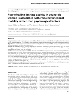 Fear of falling limiting activity in young-old women is