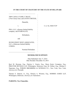 2009 Caiola Family Trust v. PWA, LLC - Delaware Courts