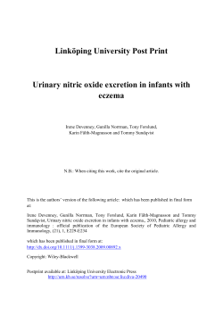 Urinary nitric oxide excretion in infants with eczema