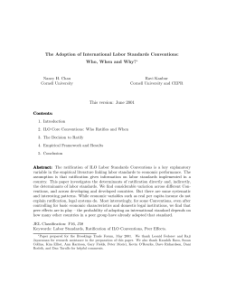 The Adoption of International Labor Standards