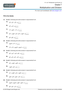Grade 7 Multiplication and Division
