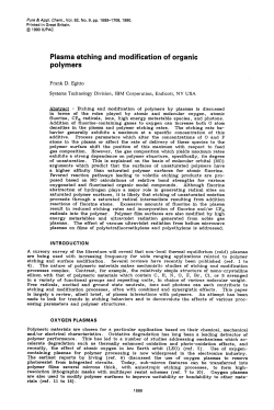 Plasma etching and modification of organic polymers
