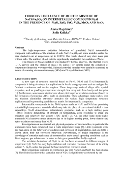 CORROSIVE INFLUENCE OF MOLTEN MIXTURE OF