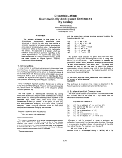 Disambiguating Grammatically Ambiguous Sentences By Asking