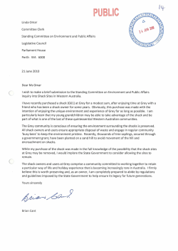 to view the written submission - Parliament of Western Australia