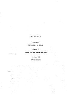 CONTENTS Lecture I THE MEANING OF ETHOS Lecture II ETHOS