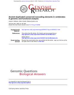 A genomic and functional analysis Ancient duplicated