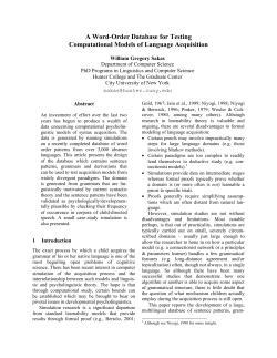 A Word-Order Database for Testing Computational - CUNY