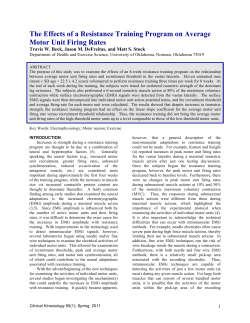 The Effects of a Resistance Training Program on Average Motor Unit
