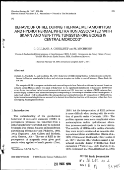 Behaviour of REE during thermal metamorphism and hydrothermal