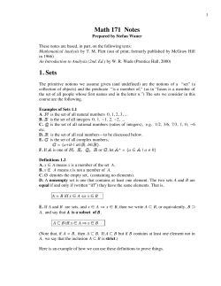 171 Notes - Finite mathematics and applied calculus
