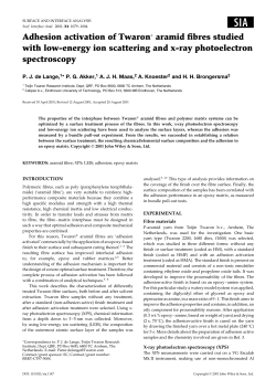 Adhesion activation of Twaron&reg; aramid fibres studied with low