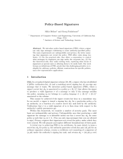 Policy-Based Signatures - International Association for Cryptologic