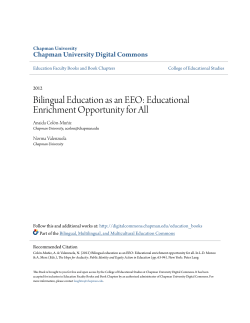 Bilingual Education as an EEO - Chapman University Digital