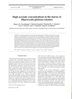 High acrylate concentrations in the mucus of Phaeocystis globosa