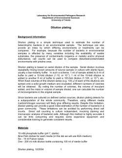 Dilution plating - Department of Environmental Sciences