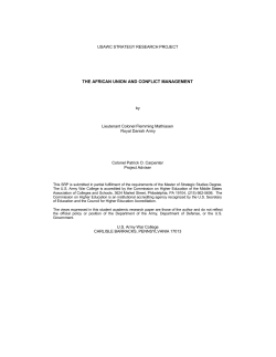 the african union and conflict management