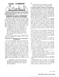 SUPERVISION OF SCHOOL CONSTRUCTION PROJECTS BY