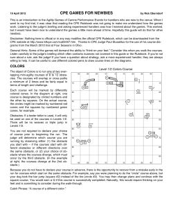 CPE Games for Newbies - Pawsitive Action Agility