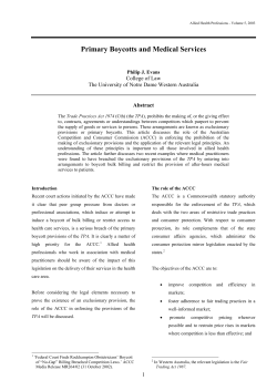 Primary Boycotts and Medical Services