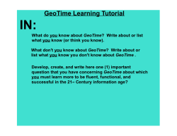 GeoTime Learning Tutorial